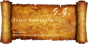 Ivicz Gabriella névjegykártya